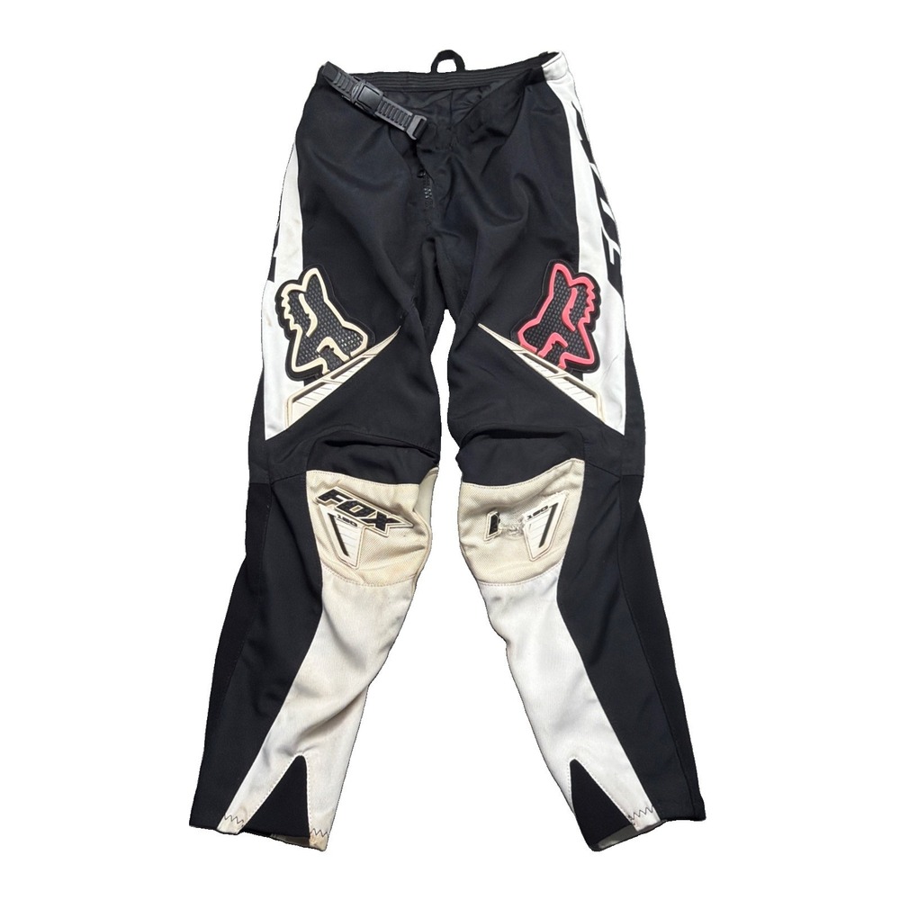 Fox Racing Motocross Riding Pants Black White Youth 10 26 BMX